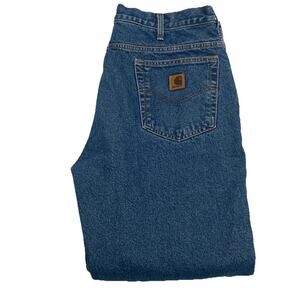 Carhartt Mens 38x30 B155 DST Insulated Work Jeans Relaxed Fit Lined Denim Blue
